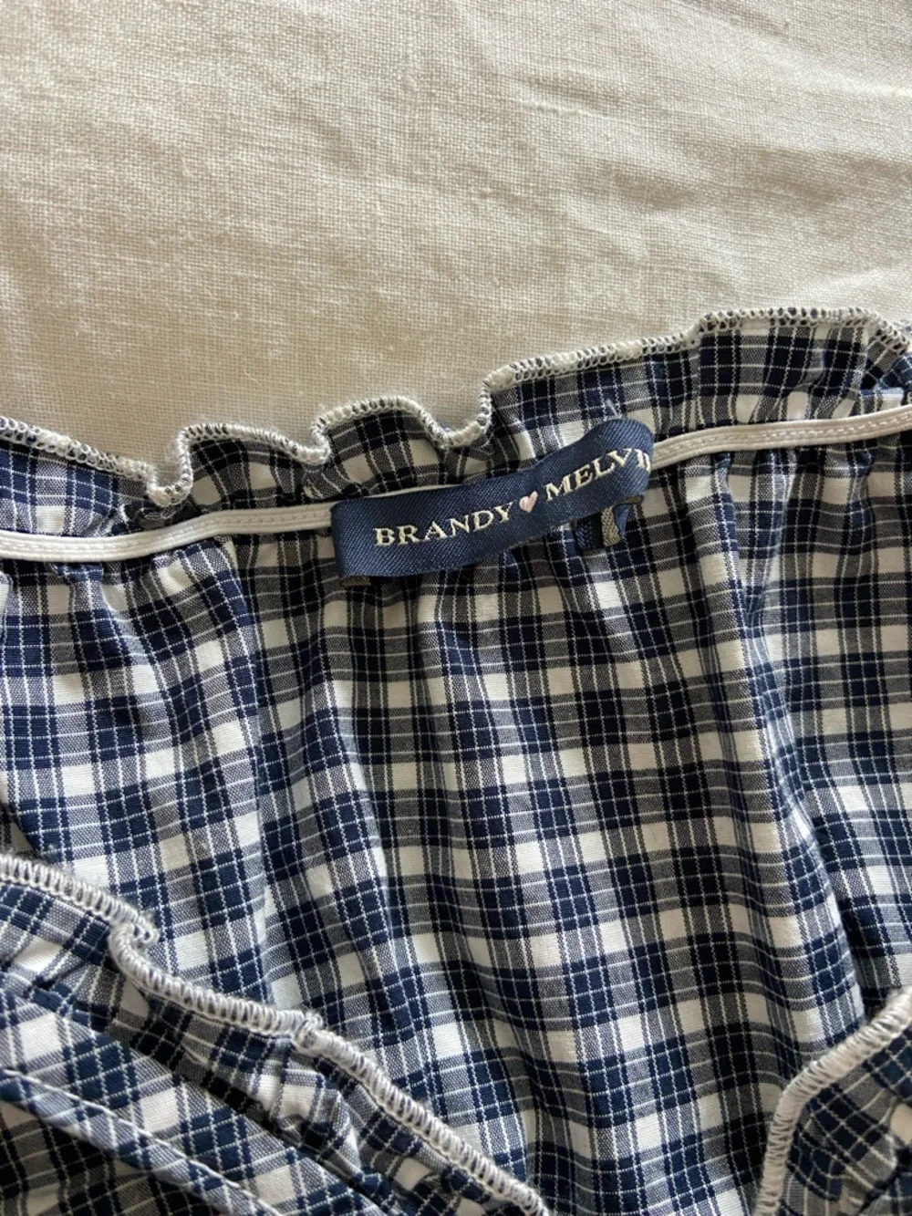 Brandy Melville navy and cream Top - Picture 2 of 3